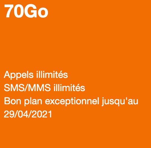 Orange 9.99欧70G-1年套餐