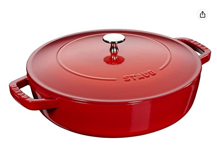 STAUB 珐琅锅 炒锅 28cm 红色