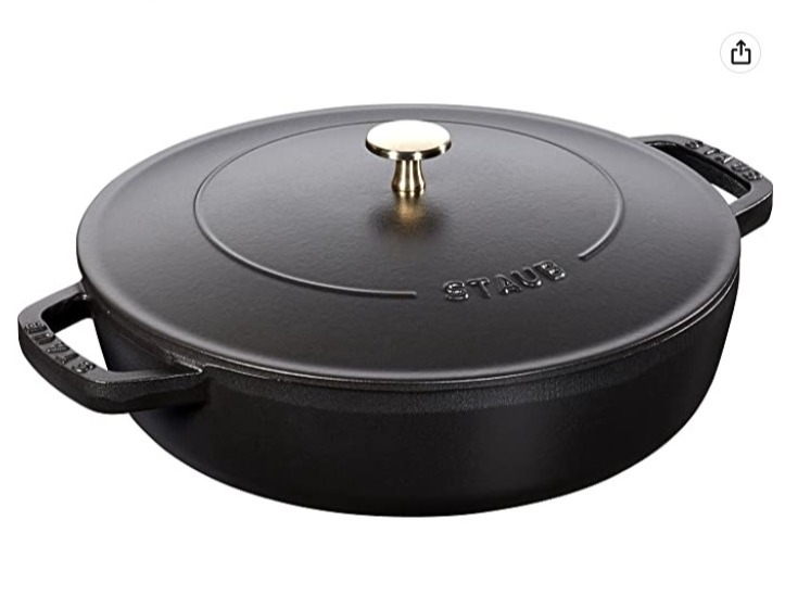 STAUB 珐琅锅 炒锅 28cm 黑色