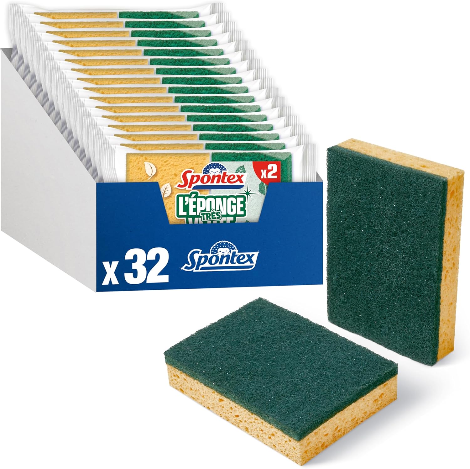 Spontex洗碗海绵32片仅16€！一擦即净，家用清洁超好用！