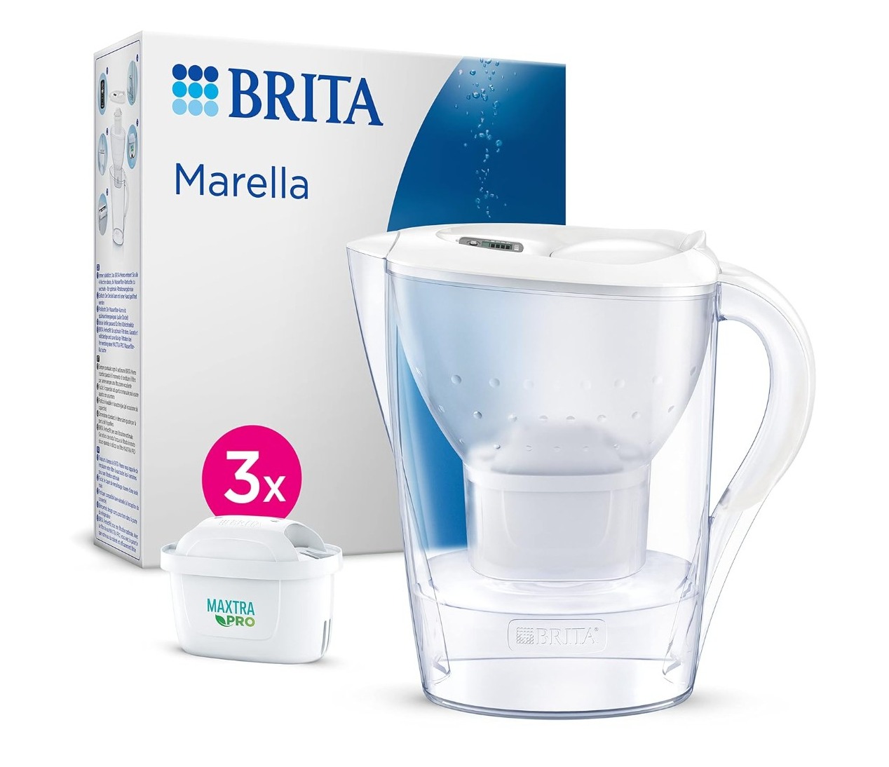 Brita滤水壶+滤芯3只装！2.4升容量还可有效去除水中杂质