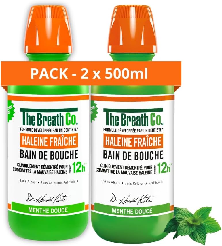 The Breath Co薄荷味无酒精漱口水2支装仅8€！持久清新口气！