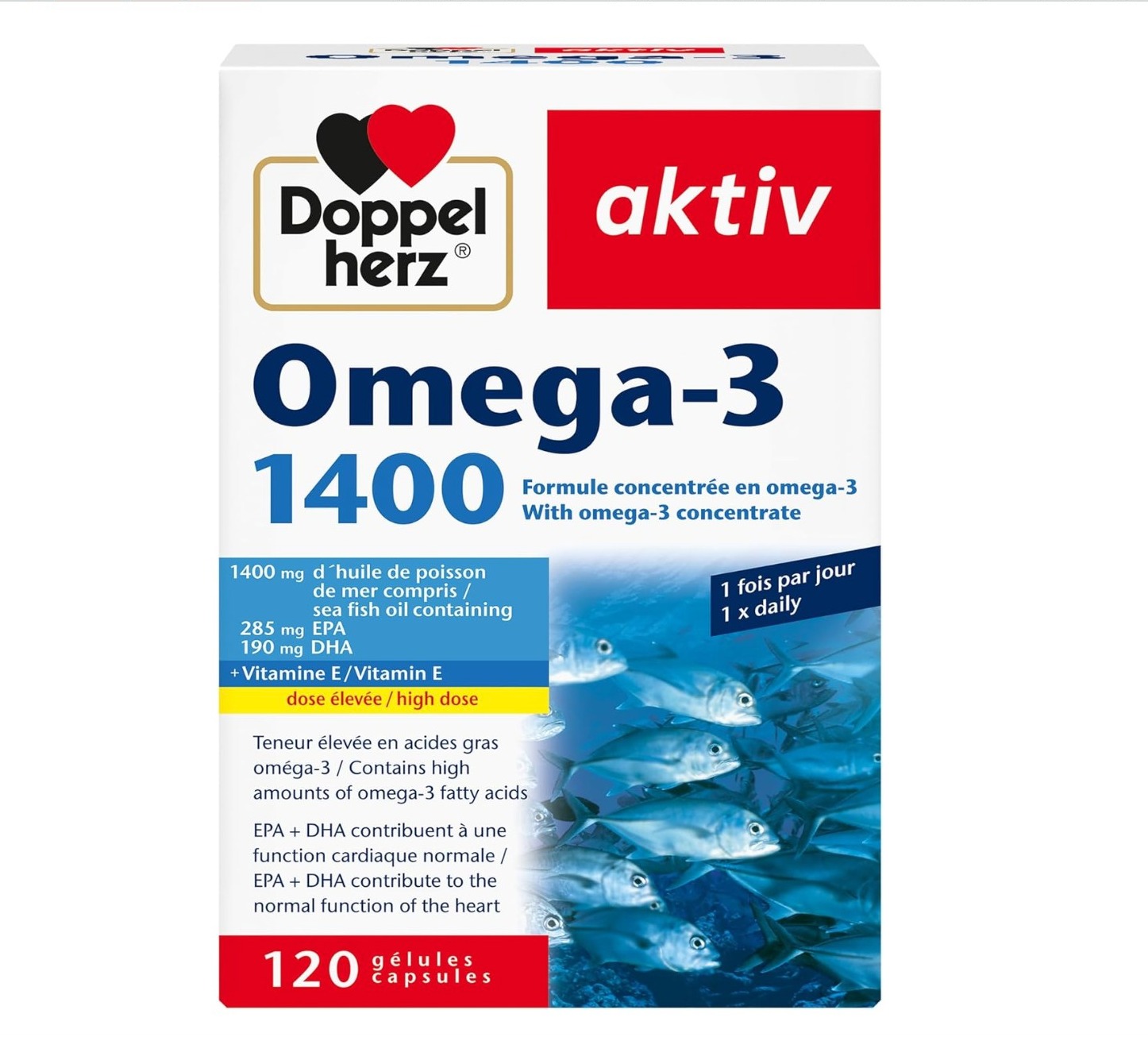 14€蹲到120粒德国双心高浓度鱼油Omega-3+维生素E抗氧！